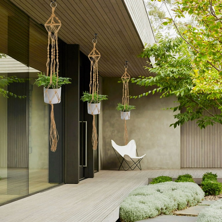 EEEkit 2/1 Pack Macrame Plant Hanger, Wall Hanging, Indoor Outdoor Hanging Plant Basket Holder Hanging Planter Stand Flower Pots Boho Home Decor for Decorations - Cotton Rope, 4 Legs 41 Inch EEEkit 2/1 Pack Macrame Plant Hanger, Wall Hanging, Indoor Outdoor Hanging Plant Basket Holder Hanging Planter Stand Flower Pots Boho Home Decor for Decorations - Cotton Rope, 4 Legs 41 Inch