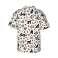 thumbnail image 4 of Xecao Black Cat And Snake print Hawaiian shirt - a stylish short-sleeve button-down for men, perfect for casual beach and tropical outings., 4 of 9