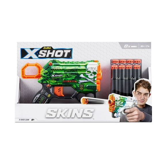 Pistolet à fléchettes Menace X-Shot Skins (8 fléchettes)