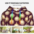 thumbnail image 4 of Daiia Golden Christmas Balls Pattern Women's Fashion Hoodies & Sweatshirts with Kangaroo Pocket Hooded Sweatshirt with Eye-catching Drawstrings-XX-Large, 4 of 7