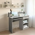 thumbnail image 3 of FCH Computer Desk with Storage, Home Office Desk w/Drawer, Keyboard Tray, Shelf Storage, Multifunctional Workstation for Kids Teen, Wood Desk with Storage for Gaming, Studying, Home Office, Gray, 3 of 9