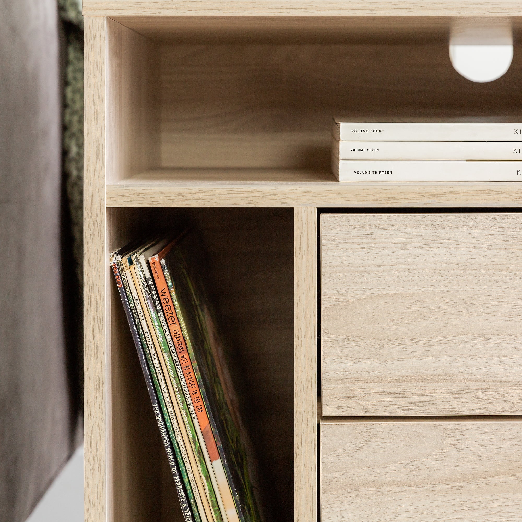 Walker Edison Modern 2-Drawer Nightstand, Set of 2, Birch