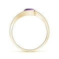 thumbnail image 2 of ANGARA Natural Semi Bezel-Set Solitaire Round Amethyst Bypass Ring in 14K Yellow Gold for Women (Size-6mm) | February Birthstone, Birthday, Anniversary, Jewelry Gift for Women | Natural Amethyst Ring, 2 of 9