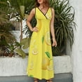 thumbnail image 4 of Lemons on Yellow Sleeveless Dress summer dresses Woman clothes, 4 of 6