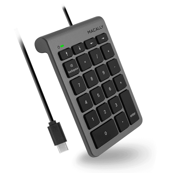 Macally UCNUMKEY22SG 22-Key Wired USB-C Numeric Keypad