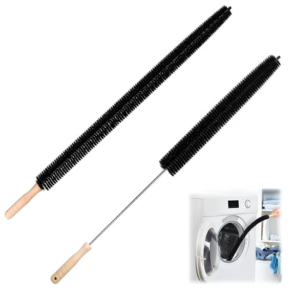BPPEG Dryer Vent Cleaner kit, 2 Pack Long Handle Dryer Lint Brush Vent Trap Cleaner Brush 27inch Flexible Cleaner Brush Washing Machine Cleaner, Cleaning Supplies (Black)
