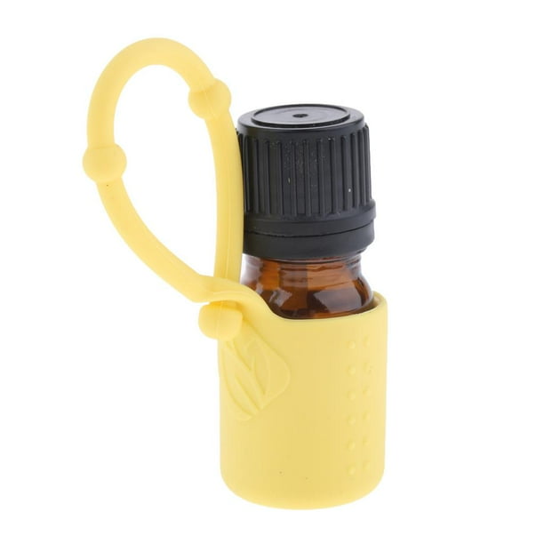 5 Ml Contenedor de Botella de Almacenamiento de Aceite Esencial Bote Con Funda De Silicona Amarillo