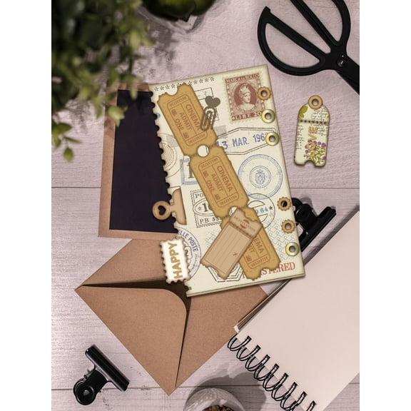 1Pcs Stamp Theme Carbon Steel Cutting Dies Stencils Mixed Shapes Stencil Embossing Folders for DIY Scrapbooking Album Decorative Paper Card Making 172x125x0.8mm Gray DIY