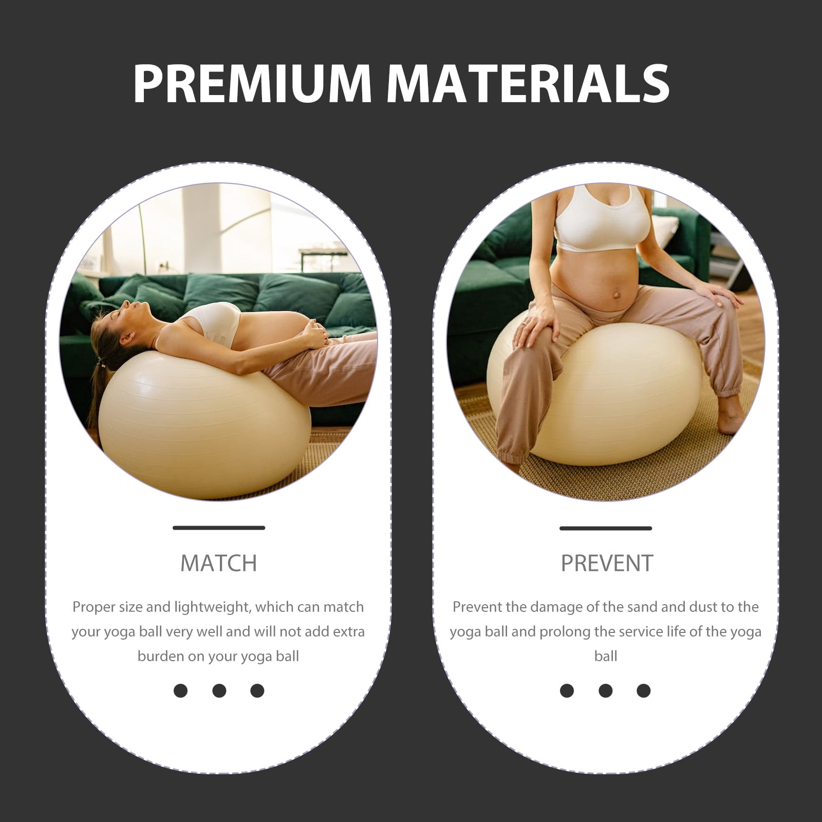 DEEPCRAFF Flexible Black Cotton Ball Cover Anti Skid Yoga Accessory Washable Protective Sleeve
