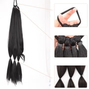 2Pcs Black Ponytail Braid 86cm, Jademall Synthetic Hair for Weaving Ponytail Extensions, Womens Long Hair Accessories, DIY Braided Hair for Ladies