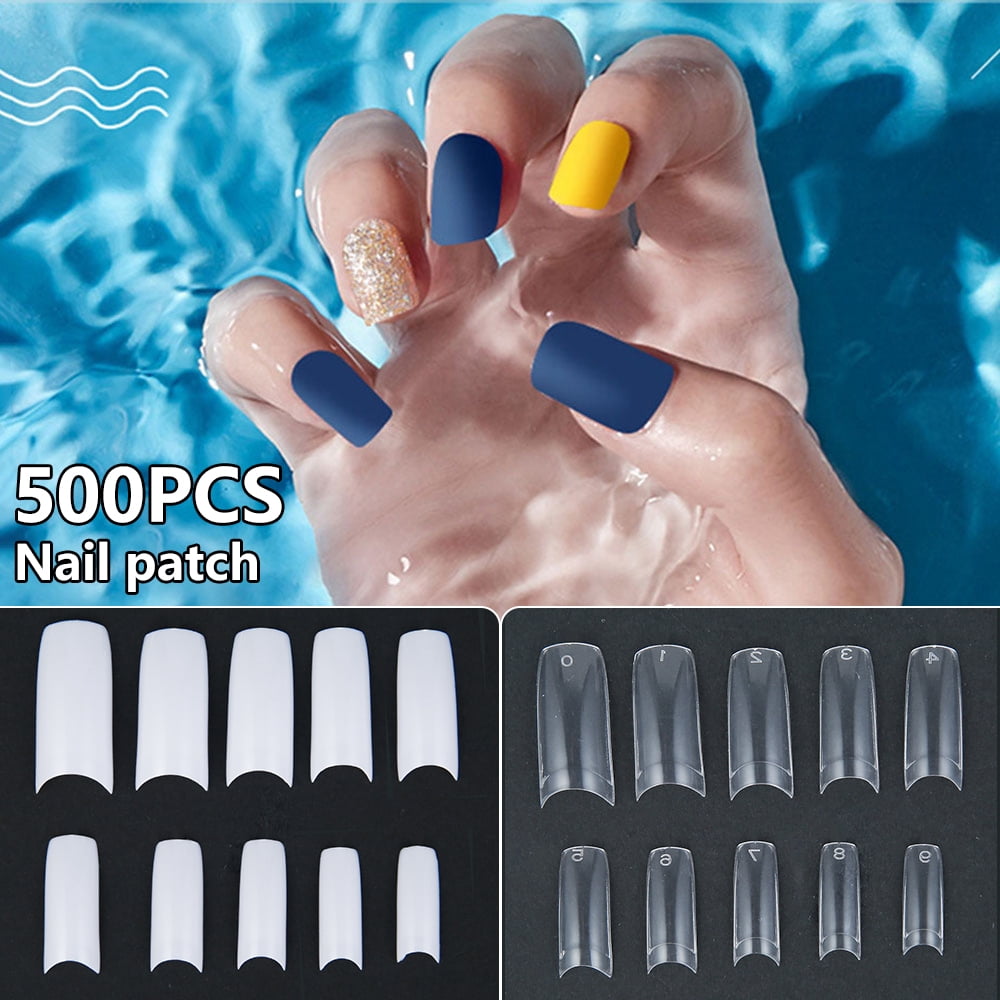 Miuline Nail Tips Natural Fake Nails Half Cover Acrylic Nail Tips French False Nails With Case 500pcs For Nail Art Salons Walmart Com