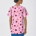 thumbnail image 6 of Garbnen Heart Print Womens Scrubs Top Workwear Plus Size Stretch V Neck Short Sleeve Womens Tshirts Xmas Valentine's Day Holiday Prints Nurse Working Uniforms, 6 of 6