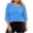 Z41 Sky Blue, variant on Mifsaly Plus Size Blouses for Women 3/4 Sleeve Square Neck Cotton Tops Button Decoration Lightweight Breathable Oversized Tshirts Summer Casual Work Office Outfits L