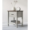 thumbnail image 5 of Home Design Sana Nightstand with Pull-Out Drawer and Open Shelf, White Oak/Brown, Easy Assembly (Set of 2), 5 of 8