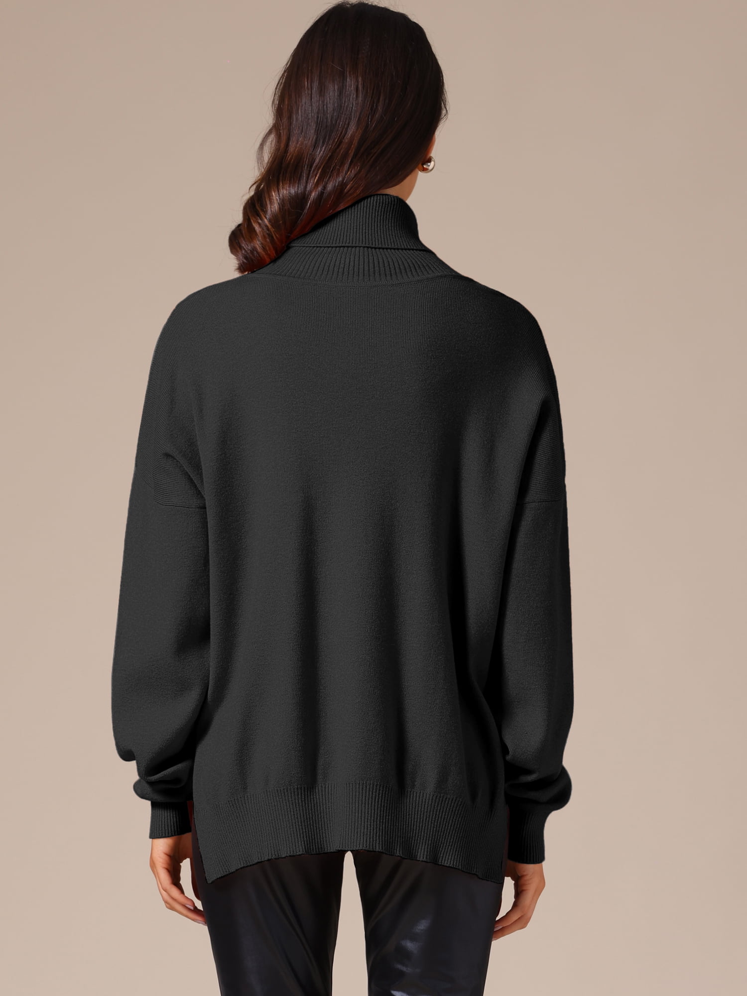 DARING DIVA Turtleneck Sweater Pullover Fall Winter Outfits L Black