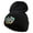 Black, variant on Mardi Gras Masks Logo Embroidered 12 Inch Long Knitted Beanie - Black OSFM