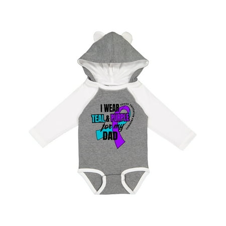 

Inktastic Suicide Prevention I Wear Teal and Purple for My Dad Gift Baby Boy or Baby Girl Long Sleeve Bodysuit