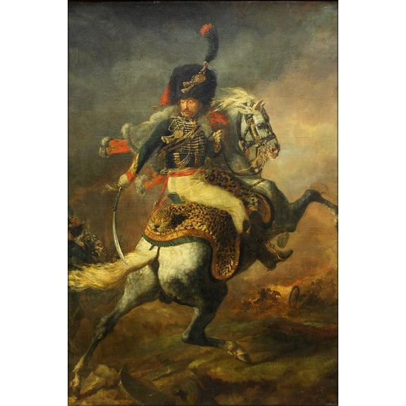 24"x36" Gallery Poster, Imperial Horse Guard Charging by gericault early 19th century