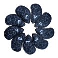 thumbnail image 2 of Cubiertas de cabeza de hierro de golf DYNWAVEMX 9 piezas Classic Spiders PU negro, 2 of 8