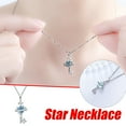 thumbnail image 2 of Guodhu Necklace for Women Birthstone Key Necklace Blue Crystal Planet Star Charm Pendant Christmas Jewelry for Women Wedding Anniversary Choker, 2 of 2