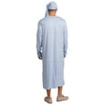 thumbnail image 5 of iiniim Men's 2Pcs Pajamas Set Long Sleeve Striped Kaftan Sleepwear Night Shirt with Sleeping Cap Type C M, 5 of 7