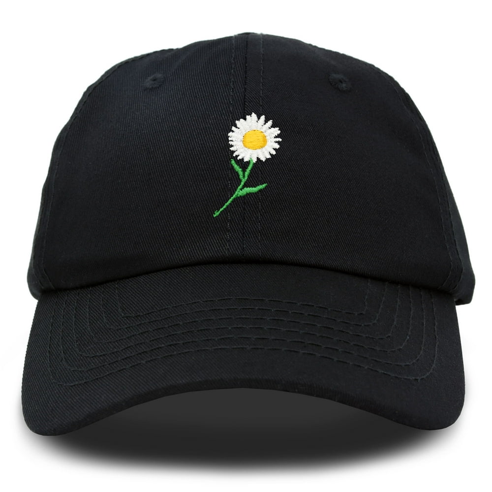 DALIX - DALIX Daisy Flower Hat Womens Floral Baseball Cap in Black ...