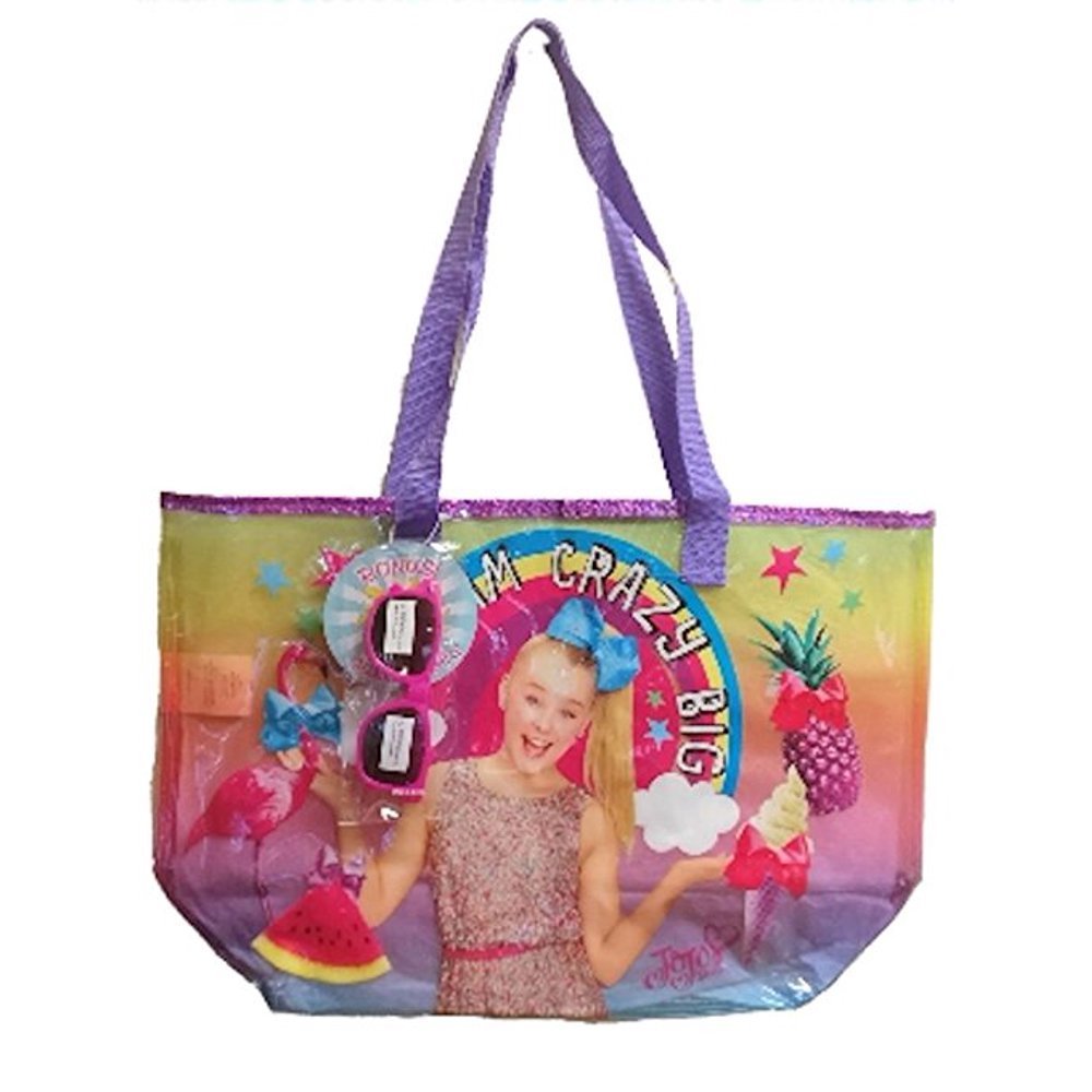 Licensed JoJo Siwa Large Beach Tote Bag with Sunglasses