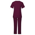 thumbnail image 3 of TKYCMSUAKI Clearance Items Under 10 dollars Scrubs Medical Uniform Sets Women and Man Scrubs Set Medical Scrubs Top and Pants 2 Piece Sets, 3 of 6