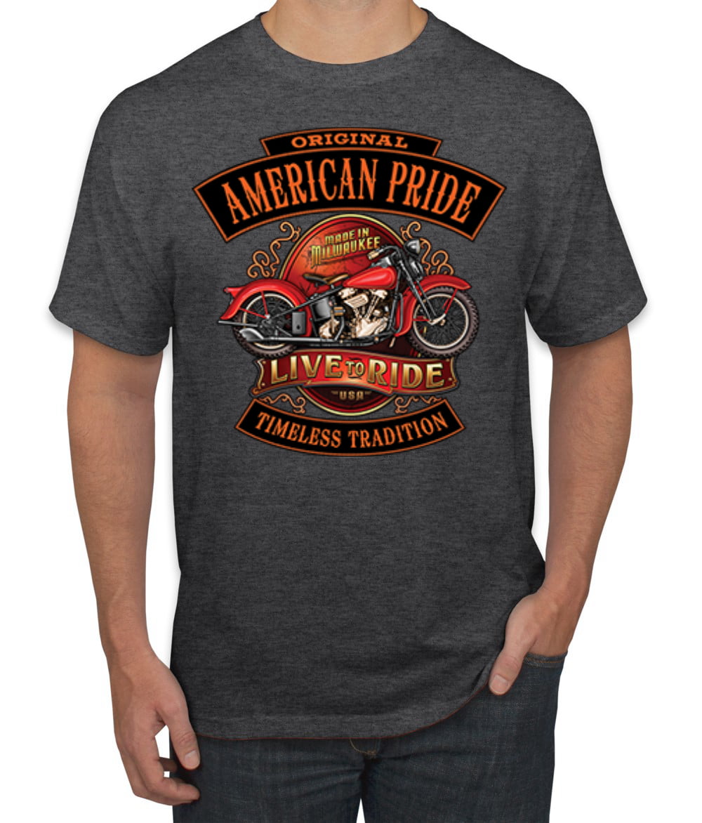 4XL BIKER HOG American Pride Live to Ride 2 storico noi Route Uomo T Shirt sl-hp 