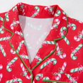 thumbnail image 6 of Tiweut Womens Christmas Pajamas Sets Candy Cane Print Short Sleeve Lapel Button Down Tshirts and Shorts Ruffle Loungewear Ladies Sleepwear Suit,RD1,2XL, 6 of 8