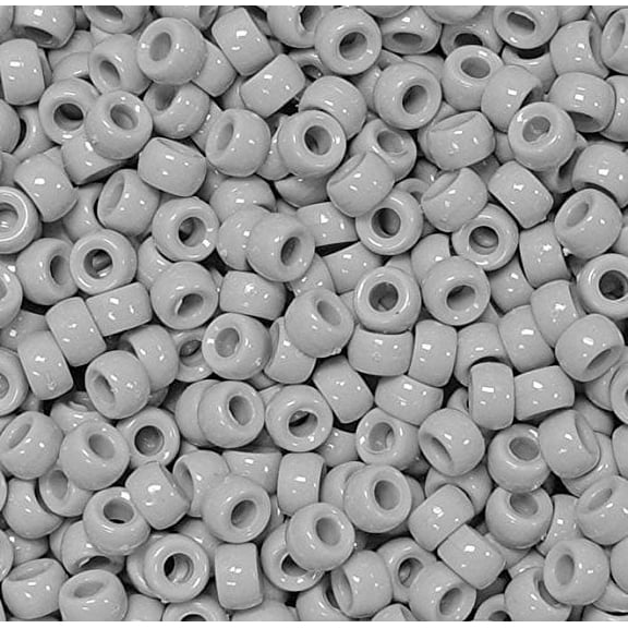 Jolly Store Crafts Gray 6.5x4mm Mini Pony Beads, Made in USA, 1000pcs