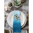 thumbnail image 2 of Sky Blue Ombre Cloth Napkins Set of 6 Reusable Dinner Napkins, Modern Abstract Art Ocean Oil Painting Cocktail Napkin Washable Table Napkins for Wedding/Holiday Party/Baby Shower 20"x20", 2 of 7