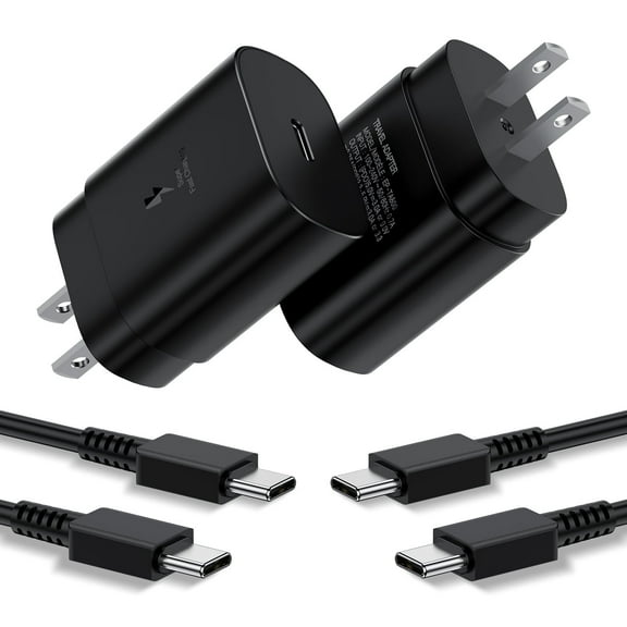 Type C Charger, 2-Pack 25W Type C Super Fast Charging with 6ft Android Phone Charger Cable Compatible with Samsung Galaxy S23 Ultra/S23/S23 /S22/S22 S21 S20 Ultra/S22 /S21 / Ultra/S20/S20 