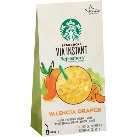 Starbucks VIA Refreshers Valencia Orange Instant Coffee 6 ct Box