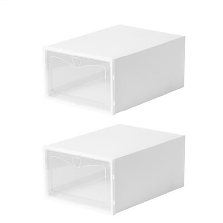 

Shoe Storage Boxes Clear Stackable Shoe Organizer Sneaker Shoe Holder Display Case For Easy To Find Shoes White Male 2pcs