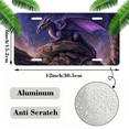 thumbnail image 2 of 1 Pcs 2D Flat License Plate Covers & Frames, Purple Dragon on Rocks For Decorative Front, Waterproof For Decoration Aluminum License Plate Covers & Frames Cover For Men Women, 12" X 6", 2 of 7