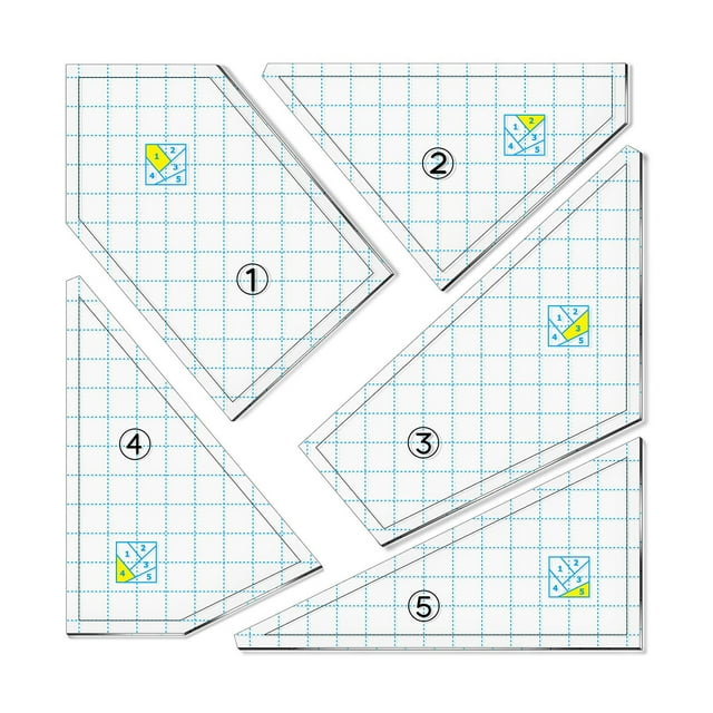 Ensemble de Pochoirs de Quilting en Acrylique - Règles de Coupe 20x20cm pour Projets de Couture, Patchwork et DIY