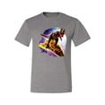 thumbnail image 2 of Wild Bobby, Trippy Galactic T-Rex on Taco, Pop Culture, Men Graphic Tees, Heather Grey, Large, 2 of 3