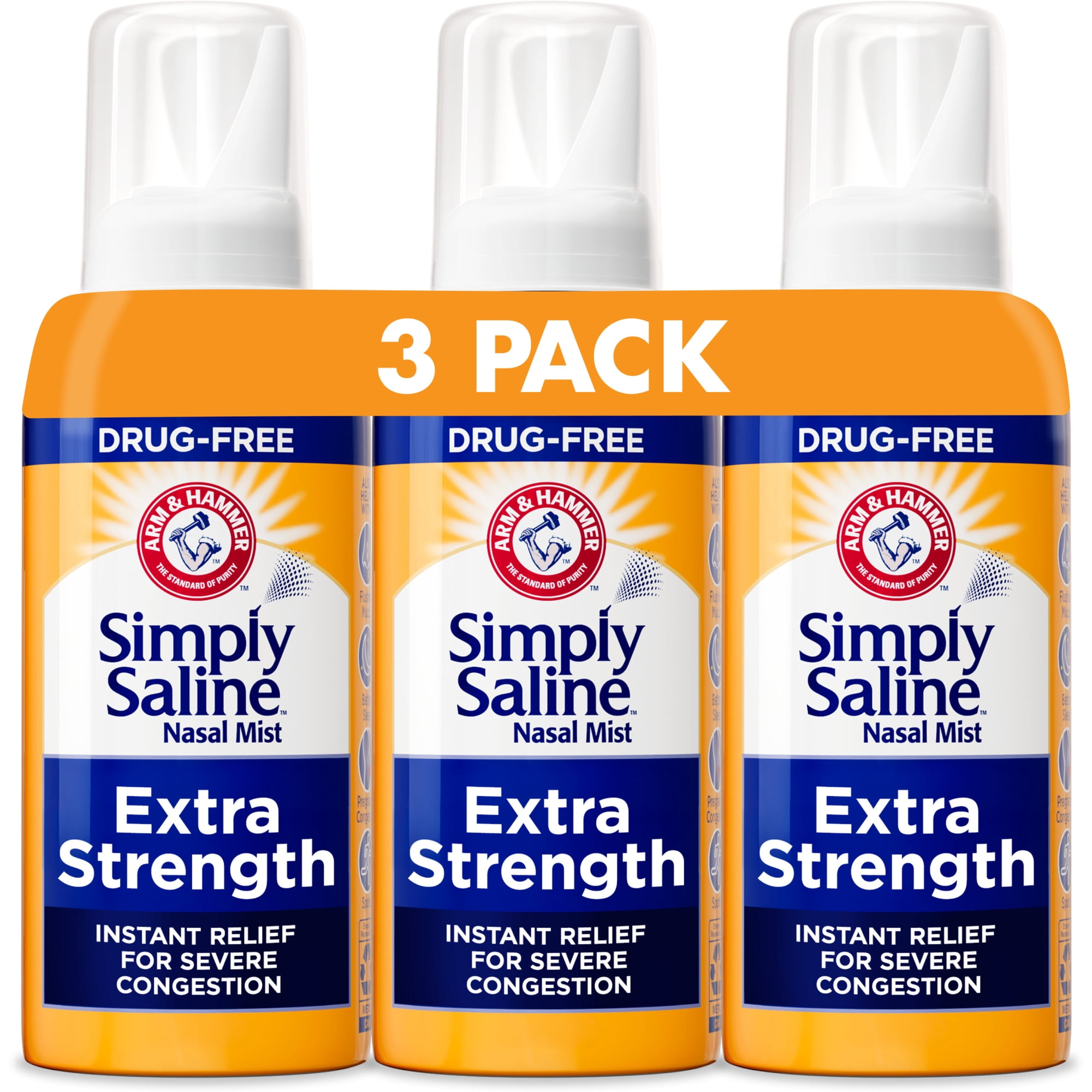 ARM & HAMMER Simply Saline Extra Strength Plus Eucalyptus Nasal Spray, 4.6 oz 3 pk