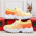 thumbnail image 2 of Rotm Workout Shoes for Women Women's Breathable Air Cushion Jazz Dance Shoes Lace Up Mesh Sneakers Athletic Walking Dance Thick Soled Orange,7, 2 of 6
