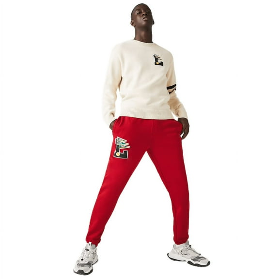 Men's Lacoste Red Pennants L Badge Fleece Tracksuit Pants - 3/S