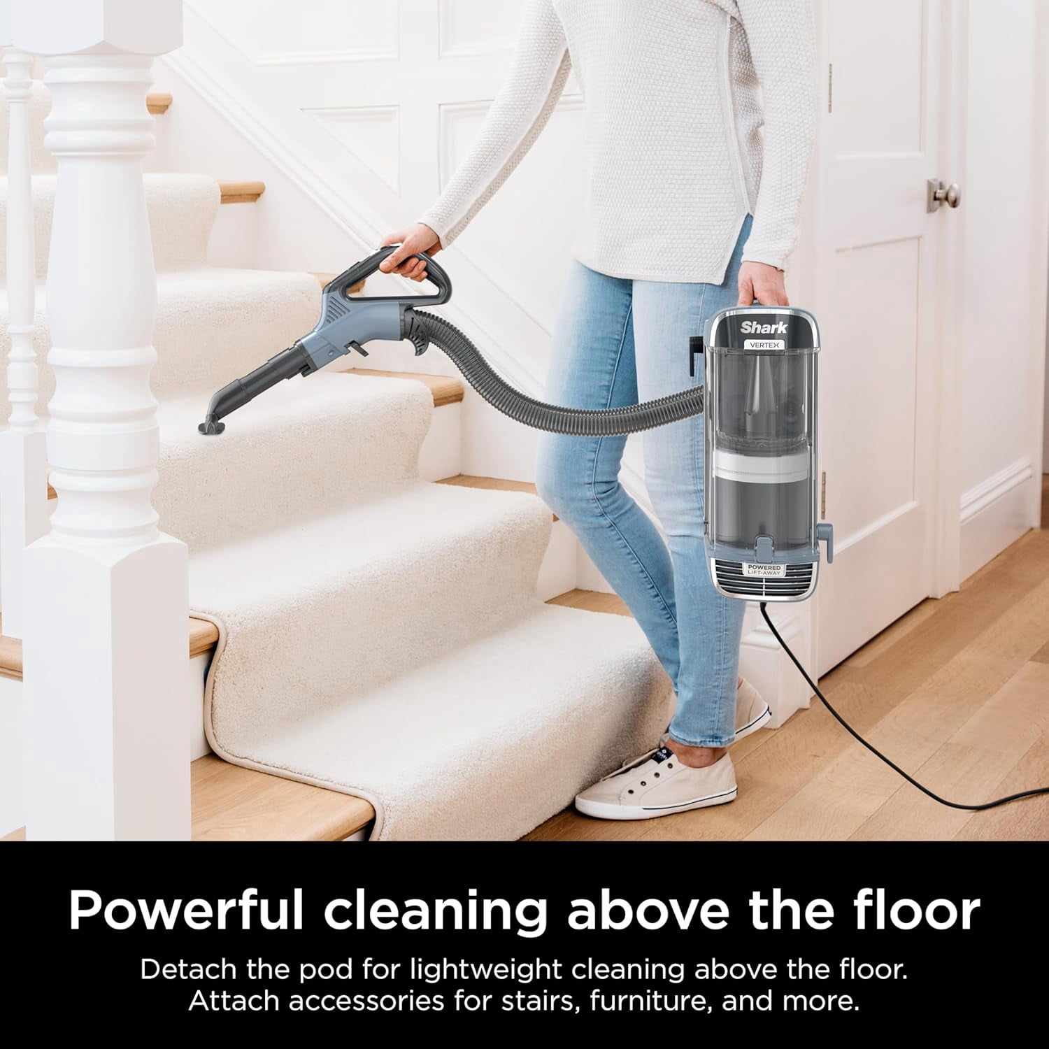 Shark Performance Powered Lift-Away Upright Vacuum, Ultra-Powerful Suction No Hair Wrap, LED Headlights, Pet Hair Pickup, Carpets & Hardfloors, UV2500