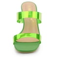 thumbnail image 2 of BLISSFUL STEP Sandales à Talon Épais à Brides Colorées pour Femme, Talons Transparents, Vert (Taille 9,5), 2 of 6