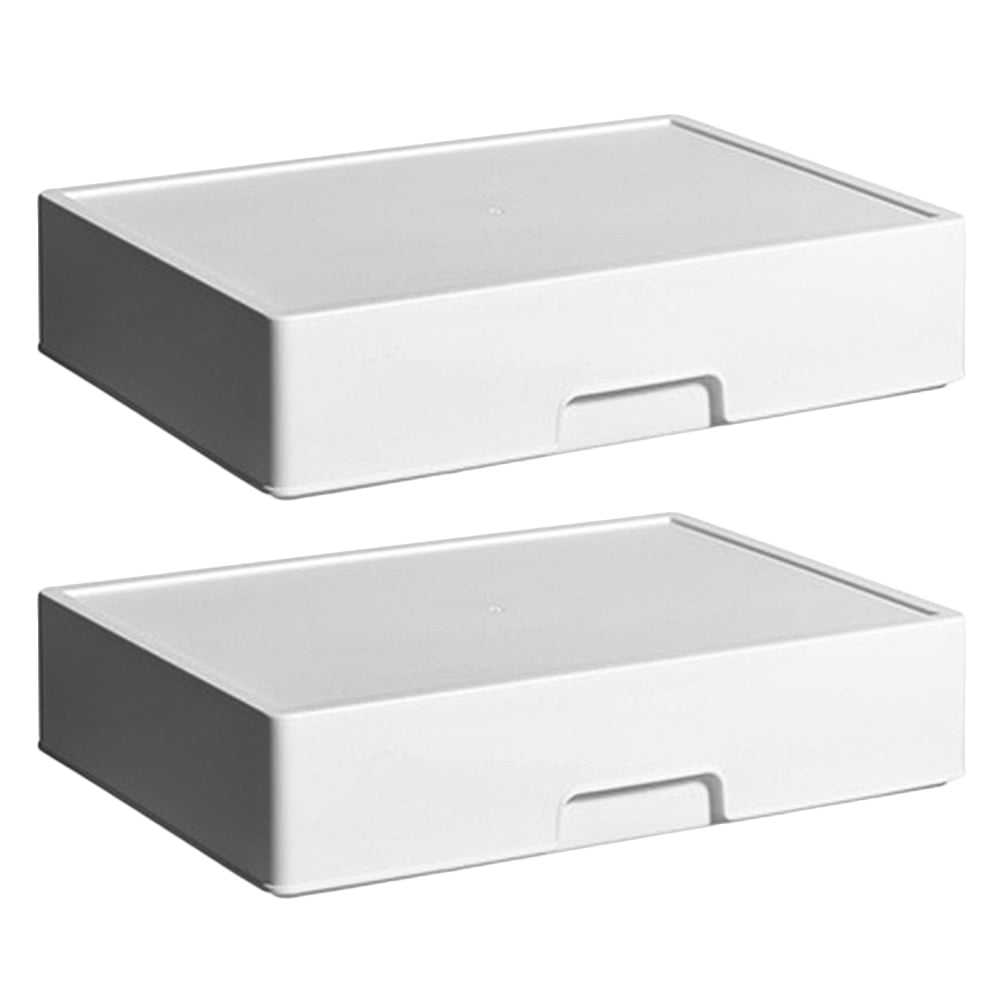 2pcs Plastic Drawer Storage Box Oragnizer Storage Container with Label