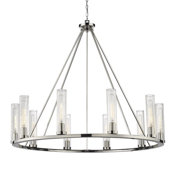 3031-10PN-Z-Lite-Beau - 10 Light Chandelier In Modern Style-40 Inches Tall and 46 Inches Wide     -Traditional Installation