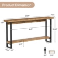 thumbnail image 2 of Finmind 63" Solid Wood Console Table with Metal Legs, Farmhouse Narrow Entryway Sofa Table Behind Couch for Living Room, Brown, 2 of 7