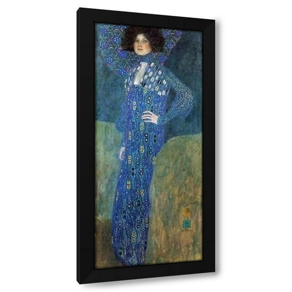 Gustav Klimt 8x14 Black Modern Wood Framed Wall Art Titled - Emilie Floge 1902