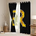 thumbnail image 3 of Feelyou Cartoon Baseball Print Curtains Pack of 2 (42x84 Each), Monogrammed R Curtains Blackout, Black Gold Stripes Abstract Bedroom Curtains, Blackout Curtains Bedroom Decor, 3 of 6