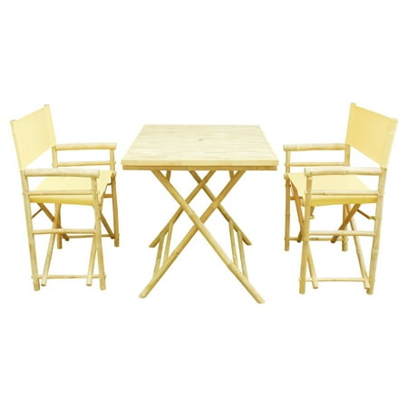 Phat Tommy Foldable 3 Piece Square Patio Bistro Set