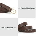 thumbnail image 5 of 3 Pack Women's Leather Belts for Jeans Pants Fashion Gold Buckle Ladies Dress Belt, 5 of 7